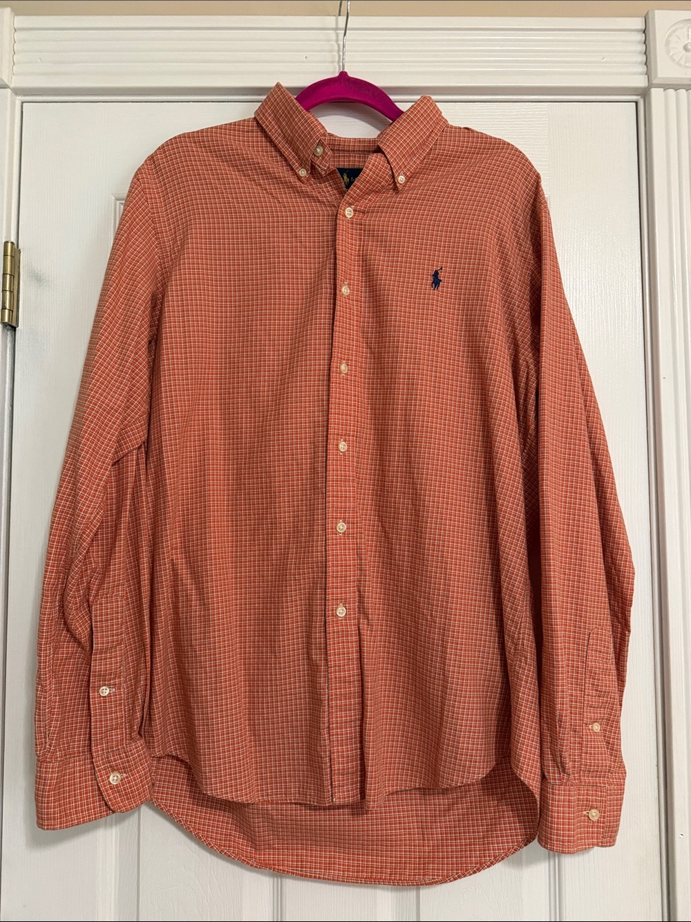 Ralph Lauren Classic Button-Down Shirt in Orange Check